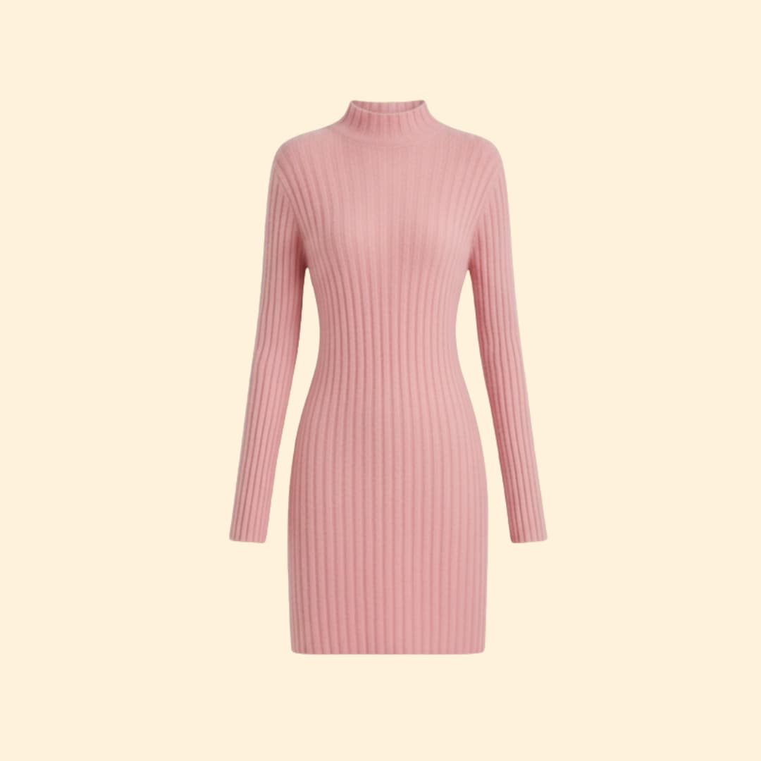 Women's Ribbed Knit Jumper Dress