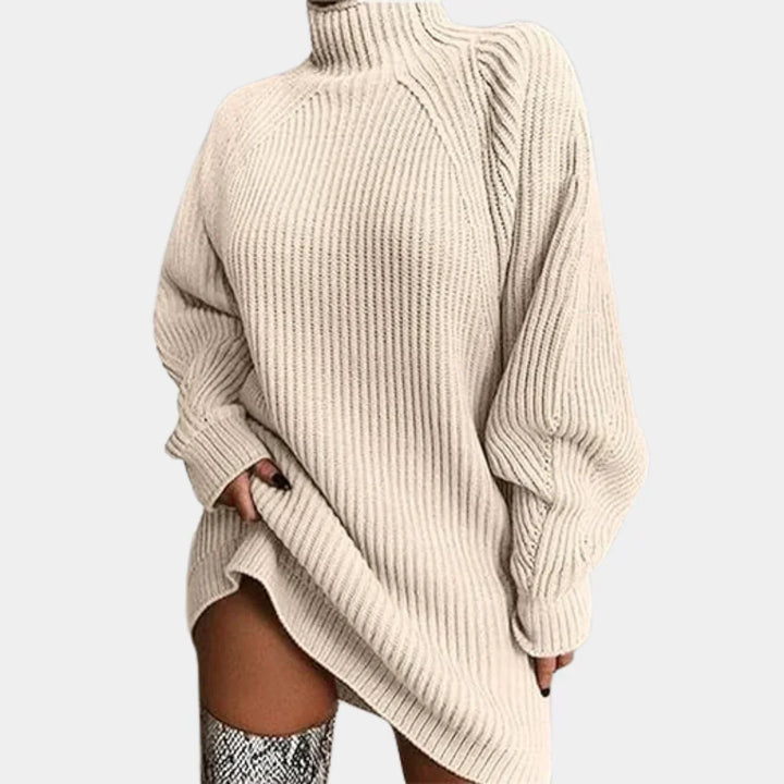 Women's Oversized Chunky-Knit Jumper with Ribbed Cuffs