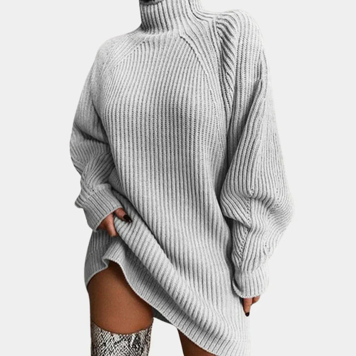 Women's Oversized Chunky-Knit Jumper with Ribbed Cuffs