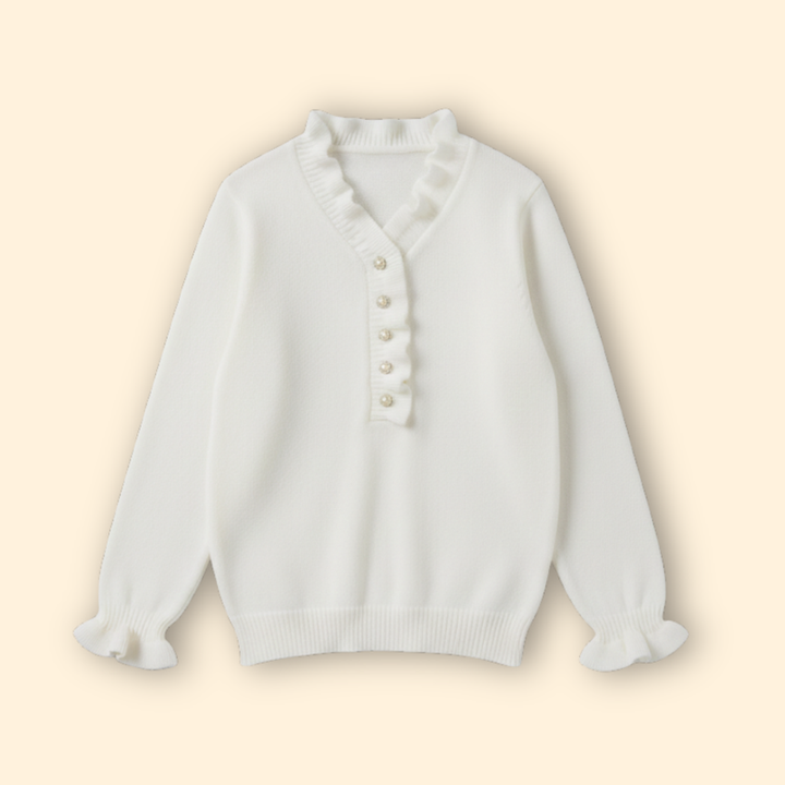 Women's Soft Ruffled Knit Jumper