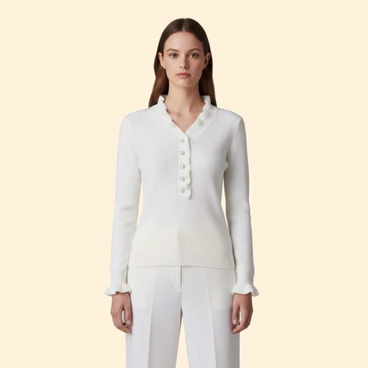 Women's Soft Ruffled Knit Jumper