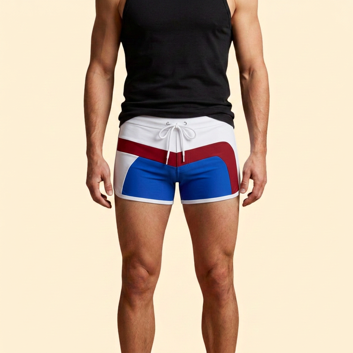 Men's Contrast Waistband Swim Shorts
