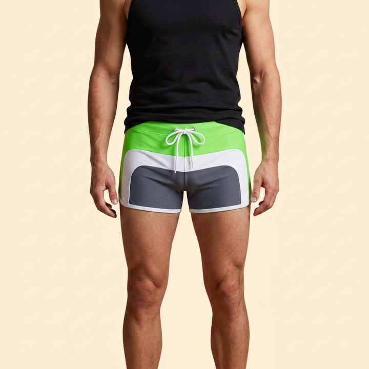 Men's Contrast Waistband Swim Shorts