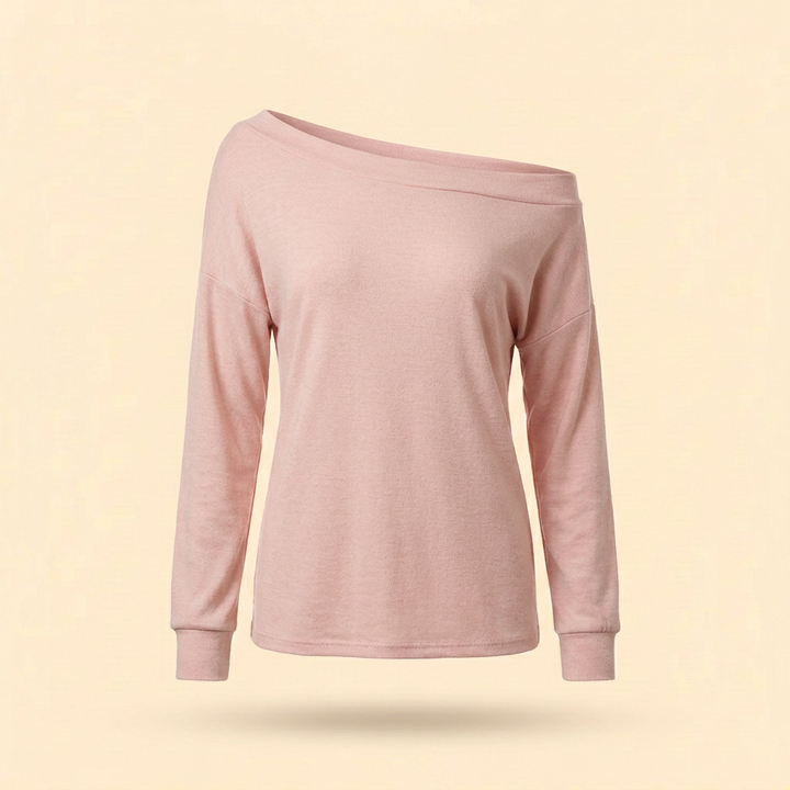 Women’s Asymmetric Off-Shoulder Long Sleeve Relaxed Top