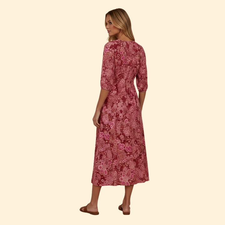 Women's Vibrant Floral Midi Dress