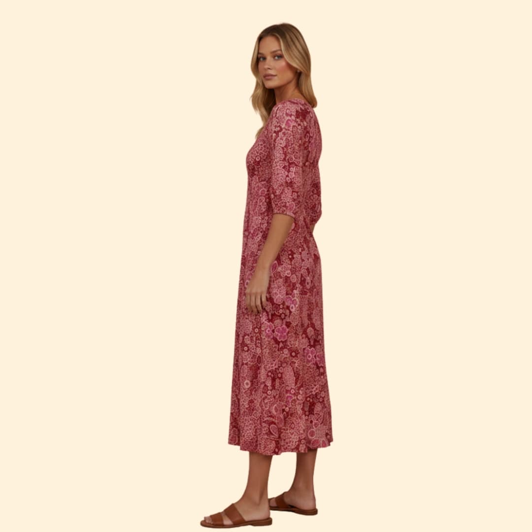Women's Vibrant Floral Midi Dress