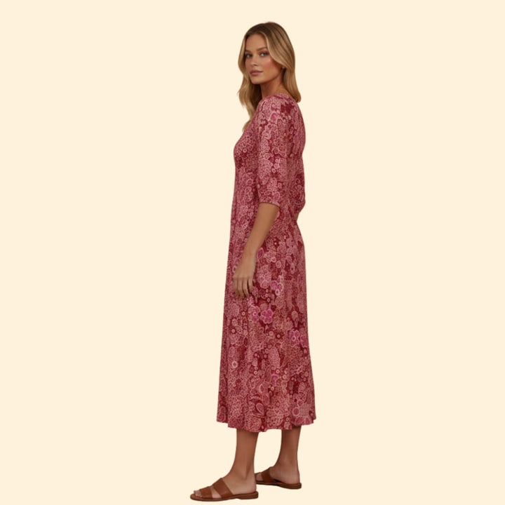 Women's Vibrant Floral Midi Dress