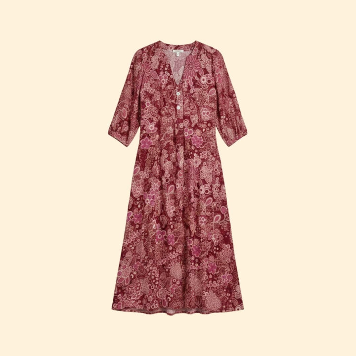 Women's Vibrant Floral Midi Dress
