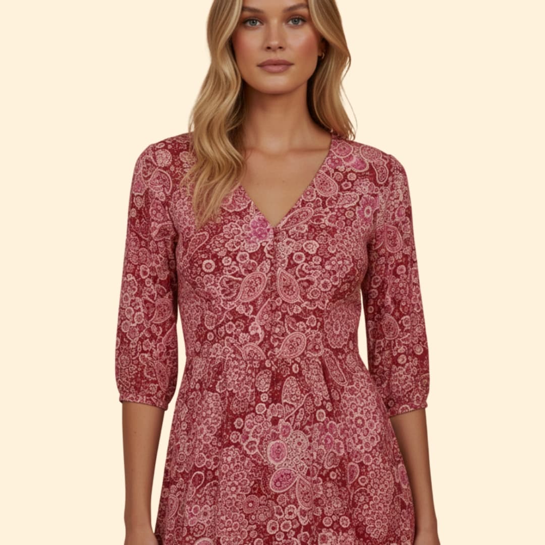 Women's Vibrant Floral Midi Dress