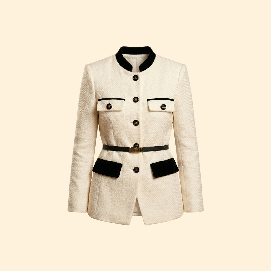 Women's Buttoned Woolen Jacket