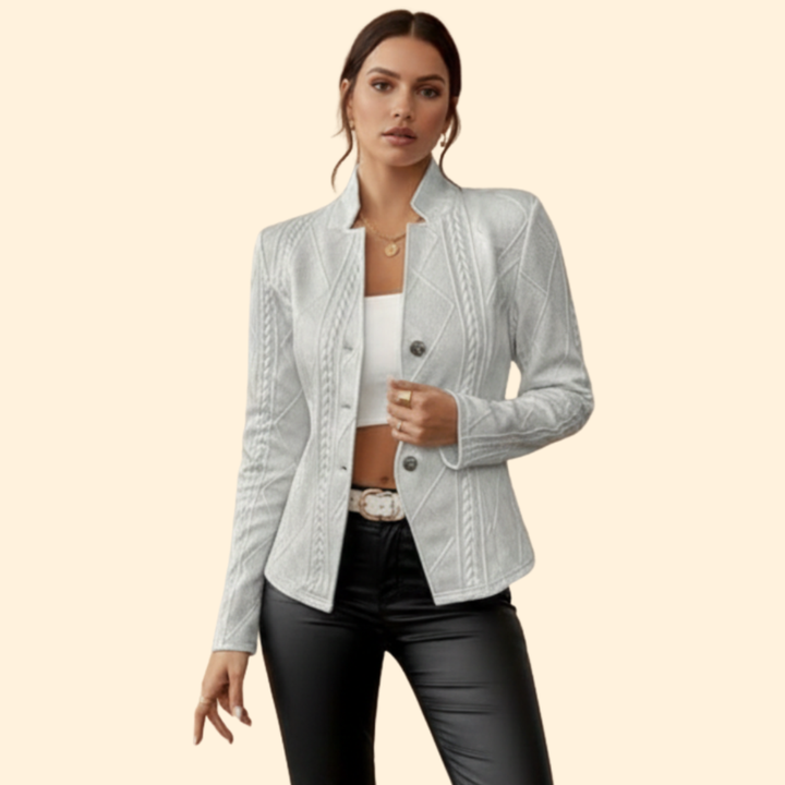 Women’s Cable Knit Buttoned Blazer