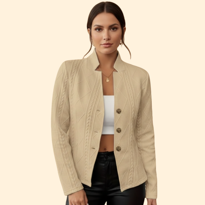 Women’s Cable Knit Buttoned Blazer