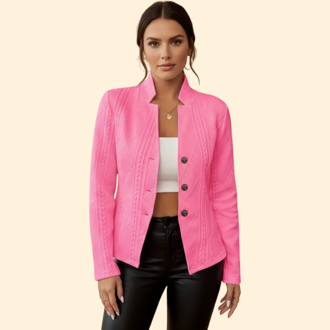 Women’s Cable Knit Buttoned Blazer