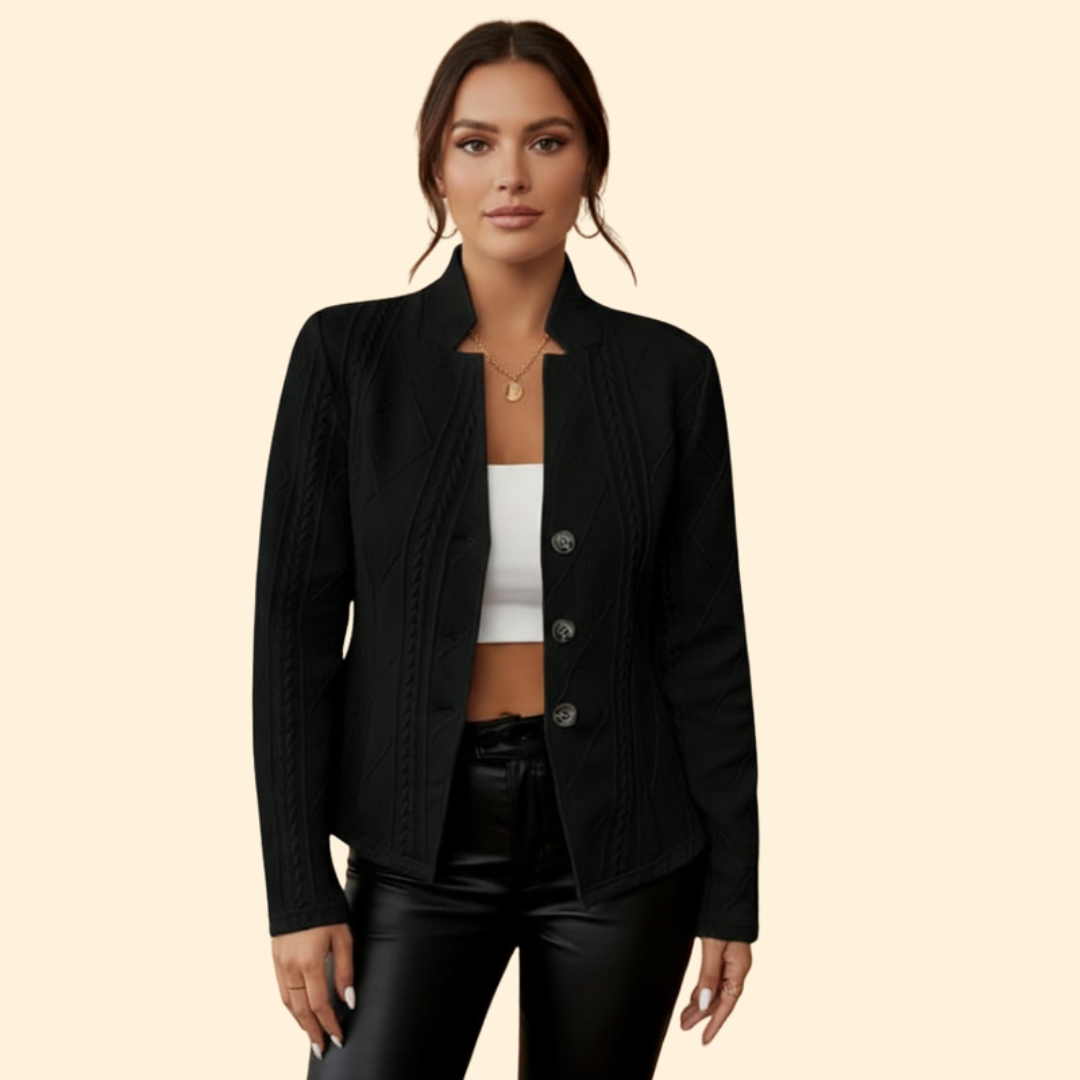 Women’s Cable Knit Buttoned Blazer