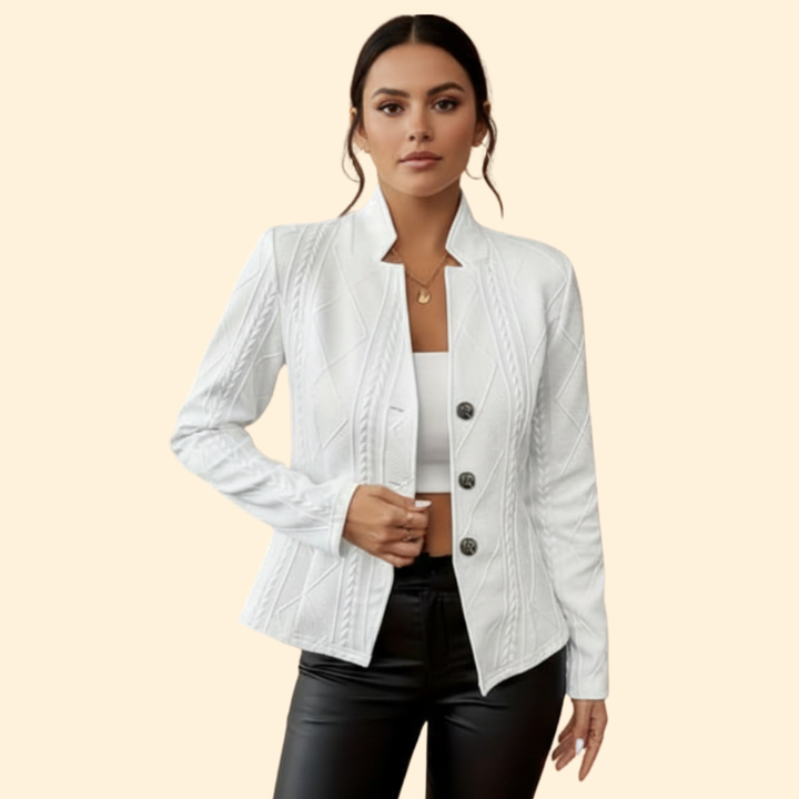 Women’s Cable Knit Buttoned Blazer