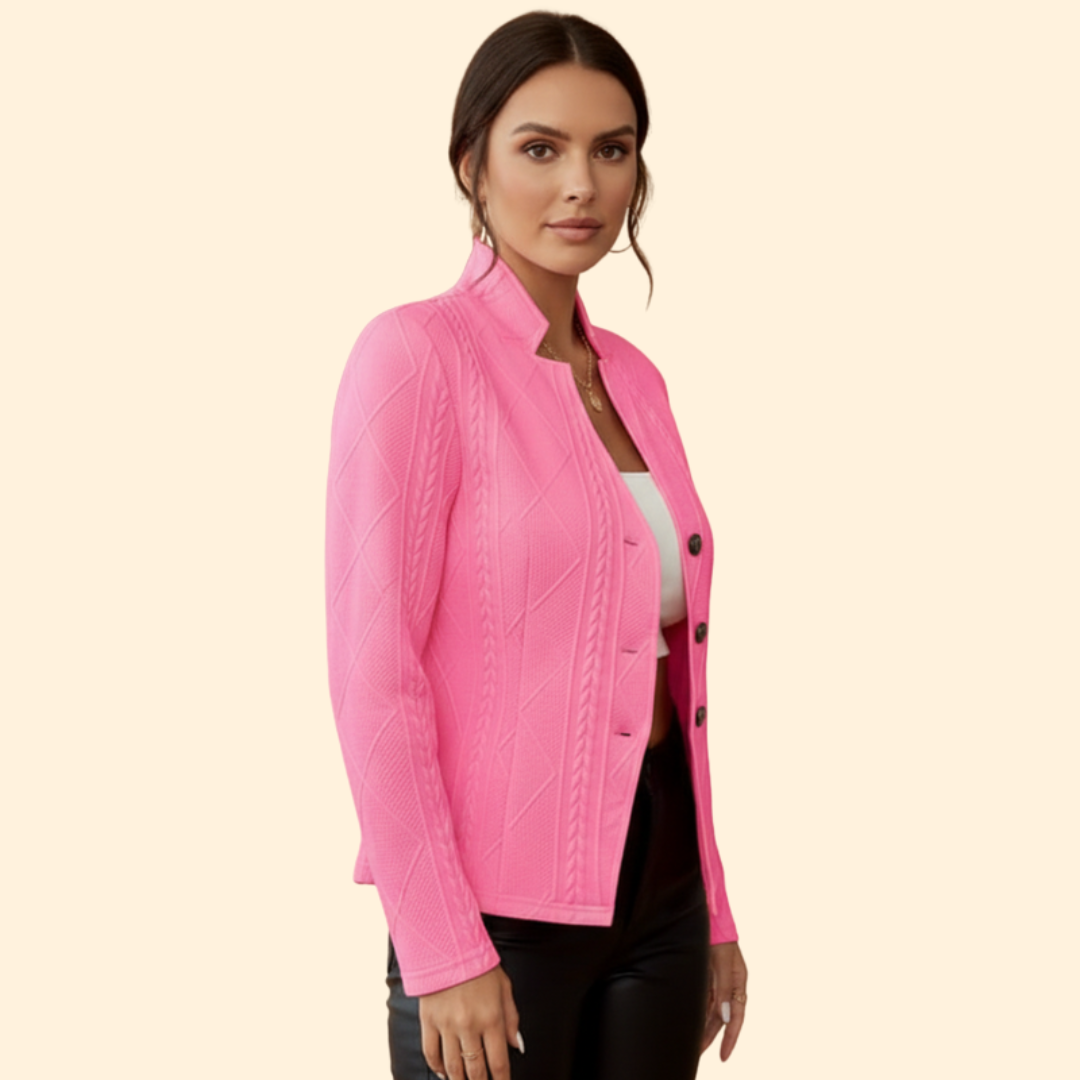 Women’s Cable Knit Buttoned Blazer