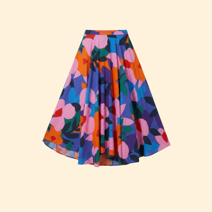 Women's Colorful Abstract Print Maxi Skirt