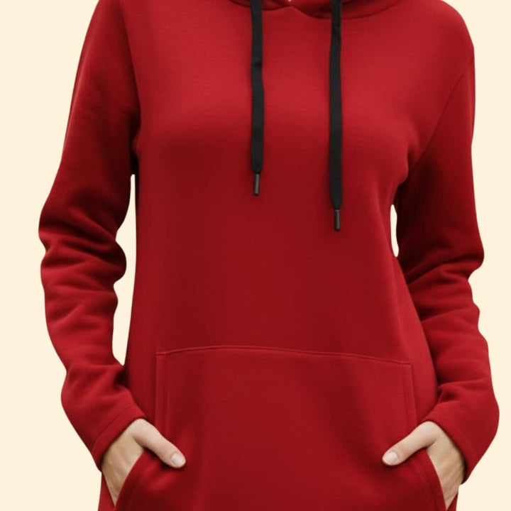Women's Cozy Hoodie Dress with Pocket