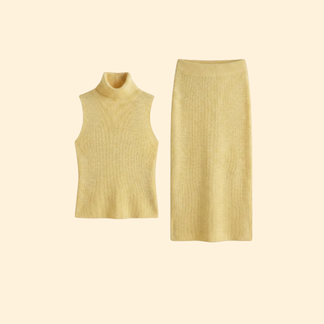 Women's Cozy Knit Top and Skirt