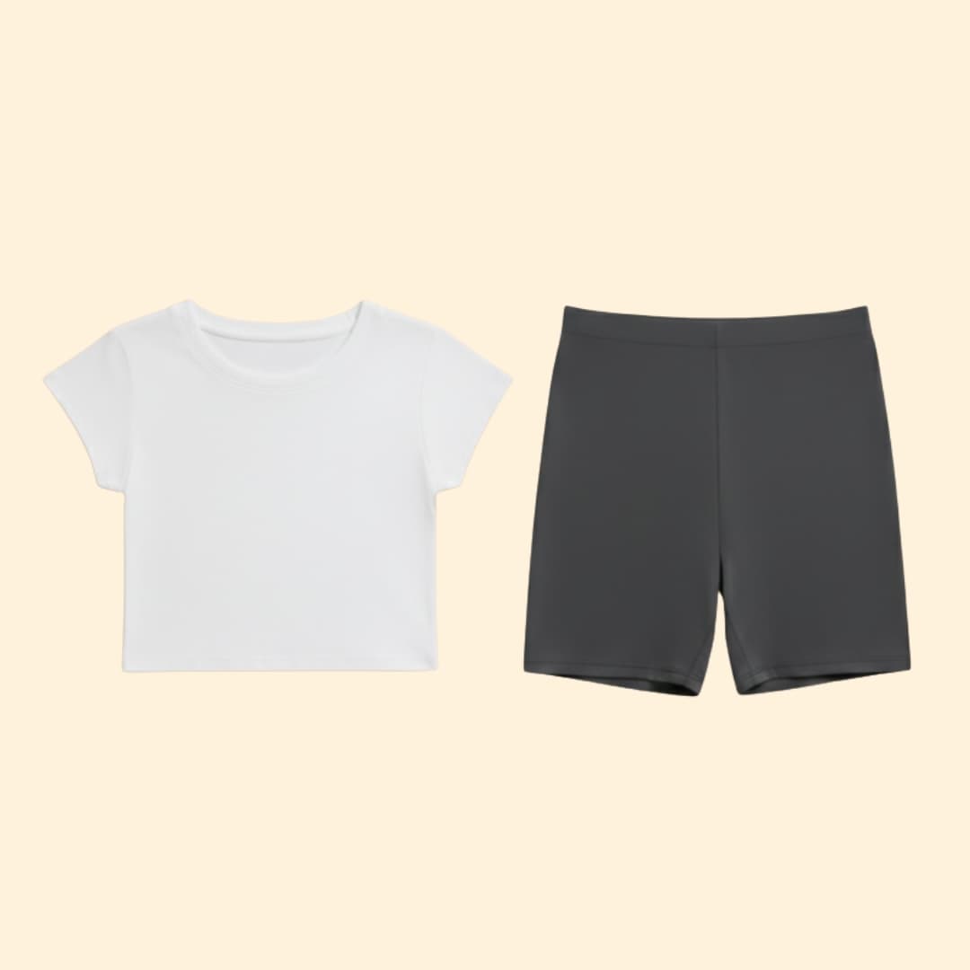 Women's Cropped T-Shirt & Shorts Set