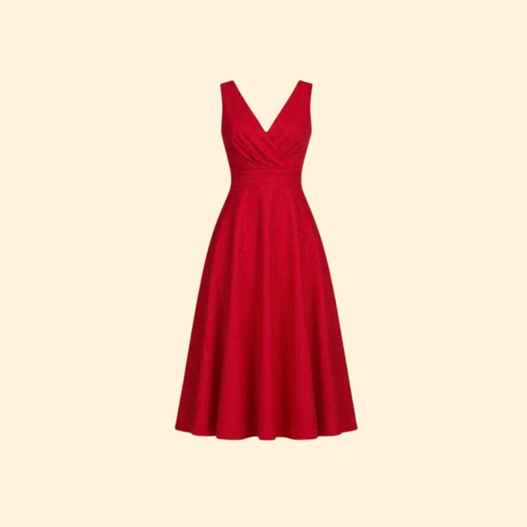 Women’s Elegant A-line V-neck Dress