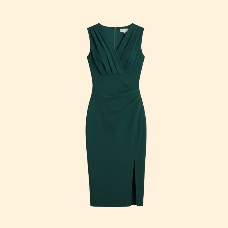 Women's Fitted Cocktail Dress with Side Slit