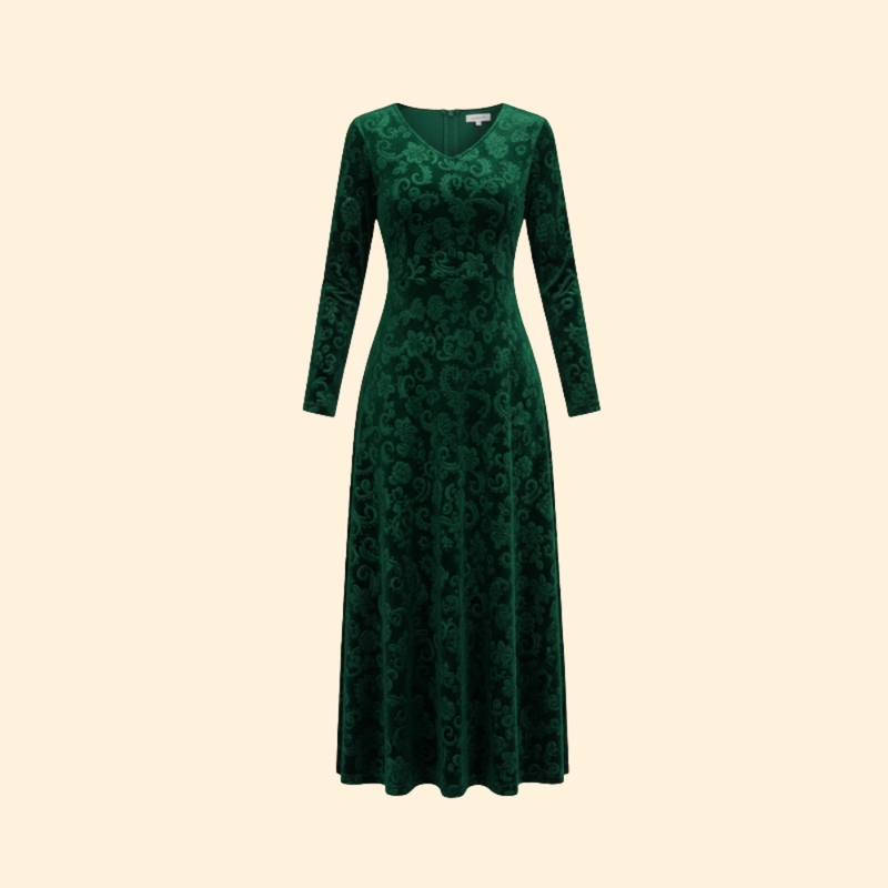 Women's V Neck Midi Wedding Guest Occasion Dress