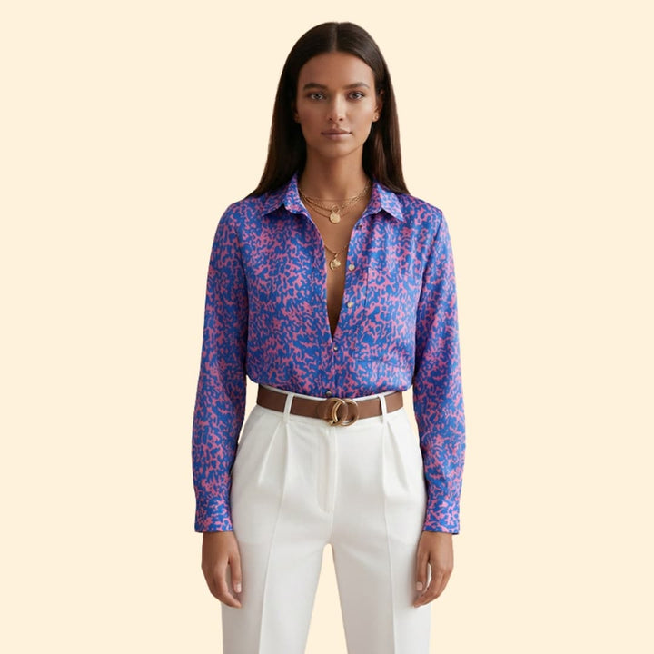 Women's Floral Print Button-Down Shirt