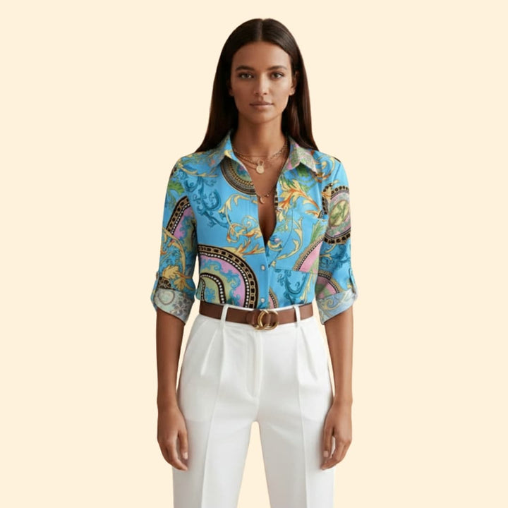 Women's Floral Print Button-Down Shirt