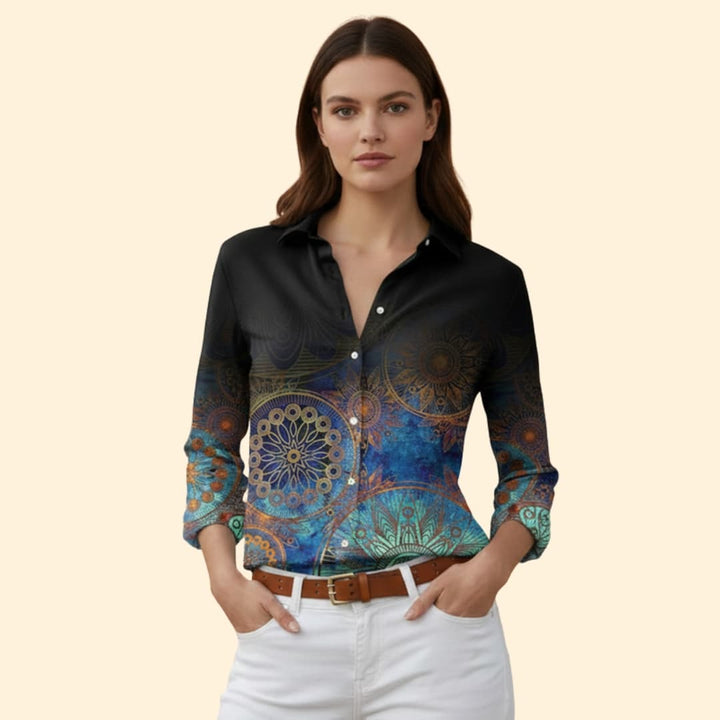 Women's Floral Print Button-Up Shirt