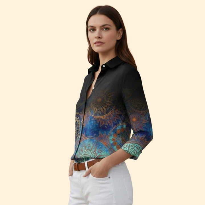 Women's Floral Print Button-Up Shirt