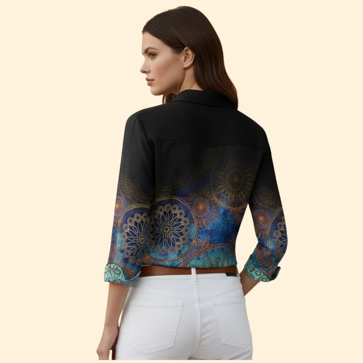 Women's Floral Print Button-Up Shirt