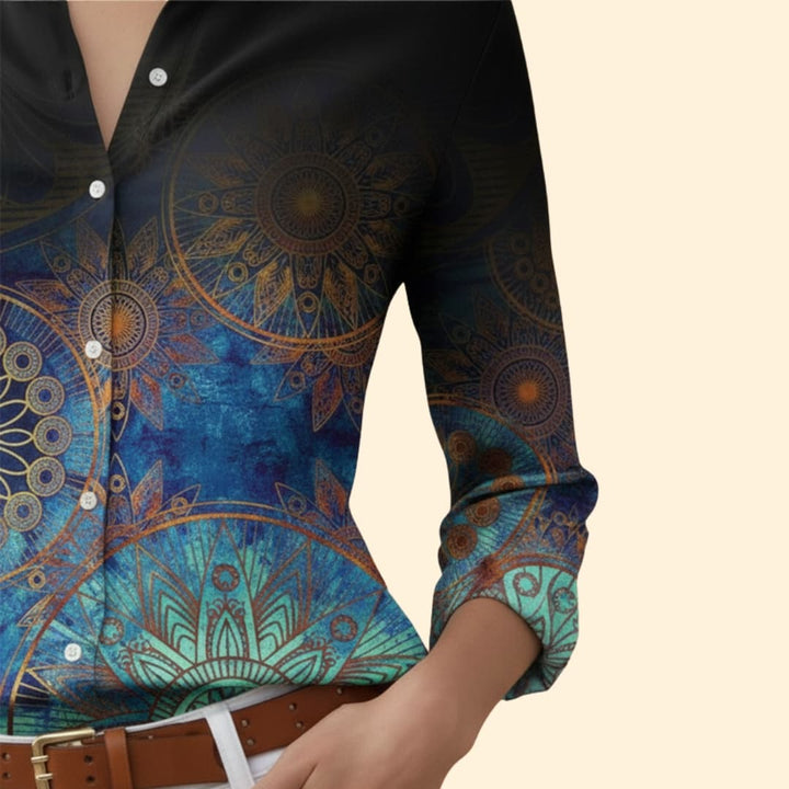 Women's Floral Print Button-Up Shirt