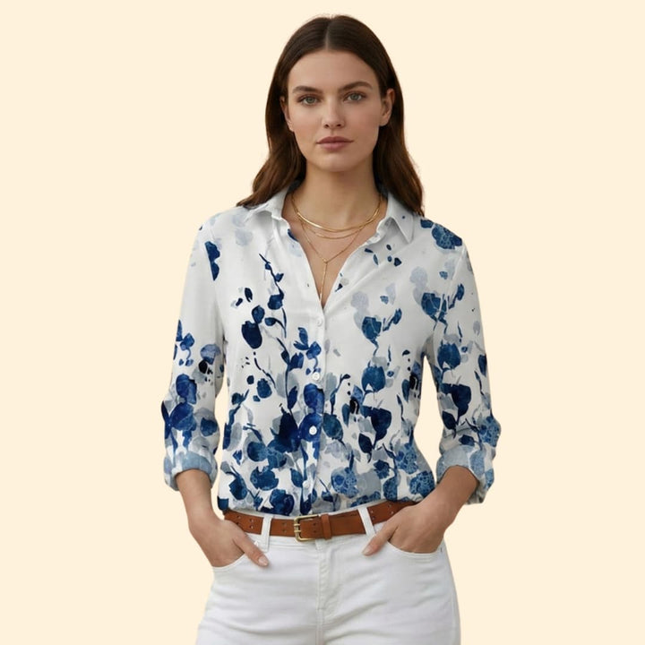 Women's Floral Print Button-Up Shirt