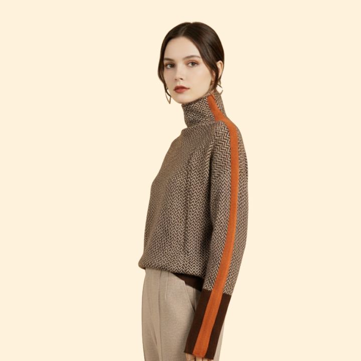 Women's Elegant Knit High Neck Jumper