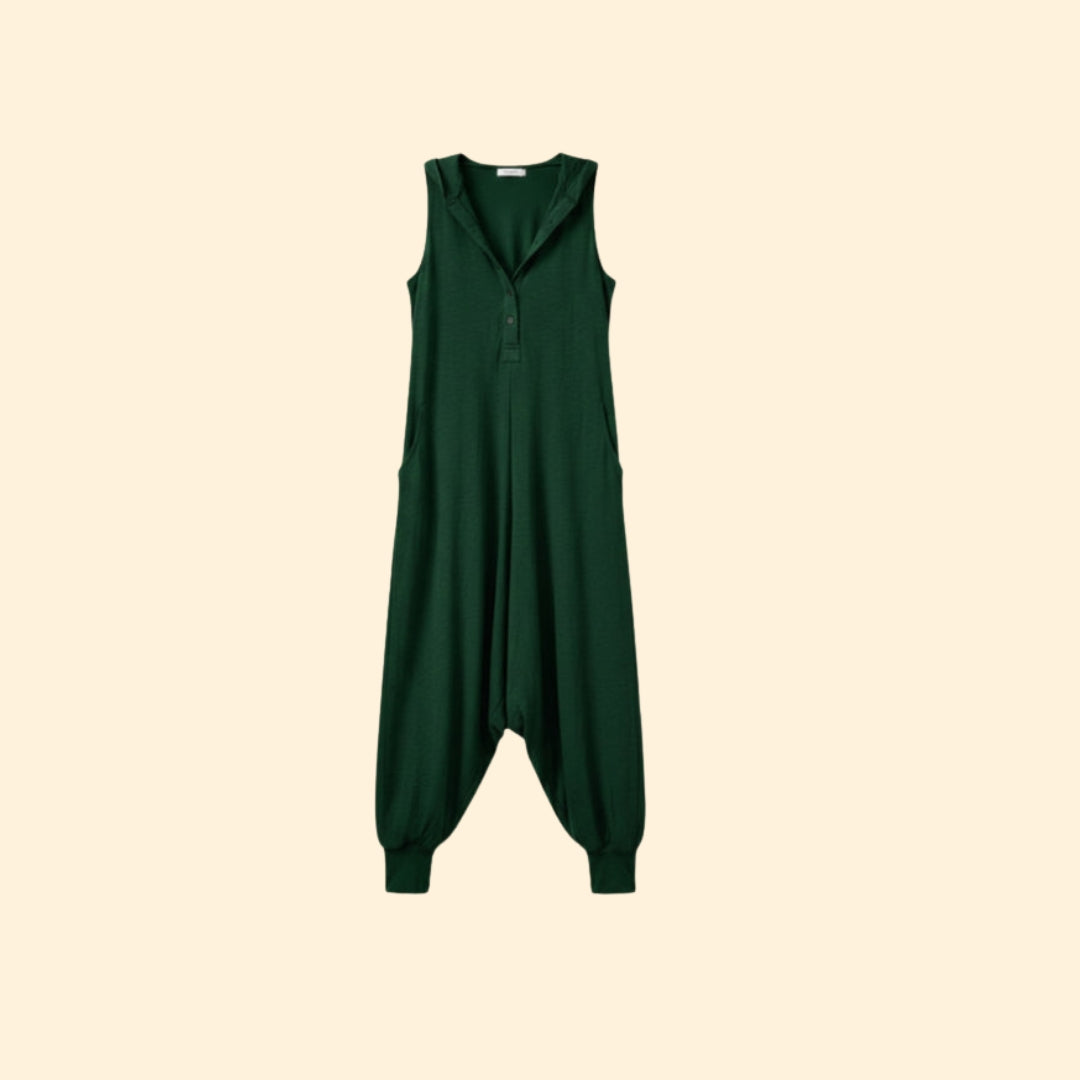 Women’s Hooded Button Jumpsuit