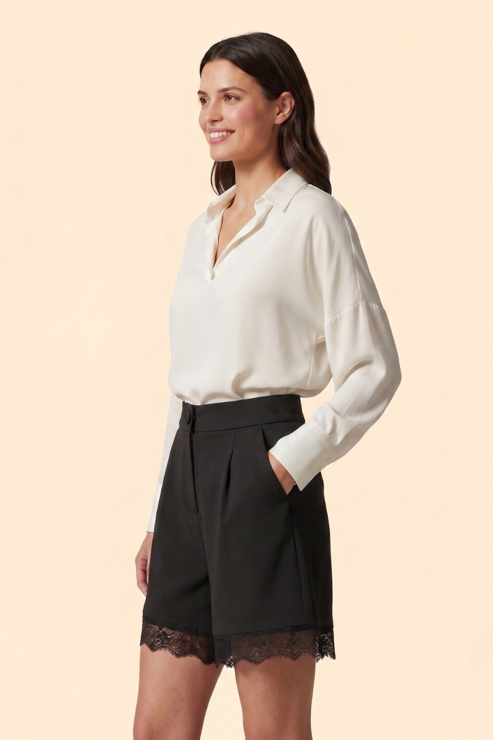 Women's Lace-Trim Tie Shorts