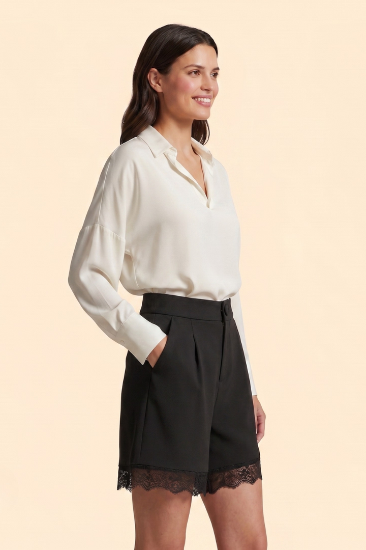 Women's Lace-Trim Tie Shorts