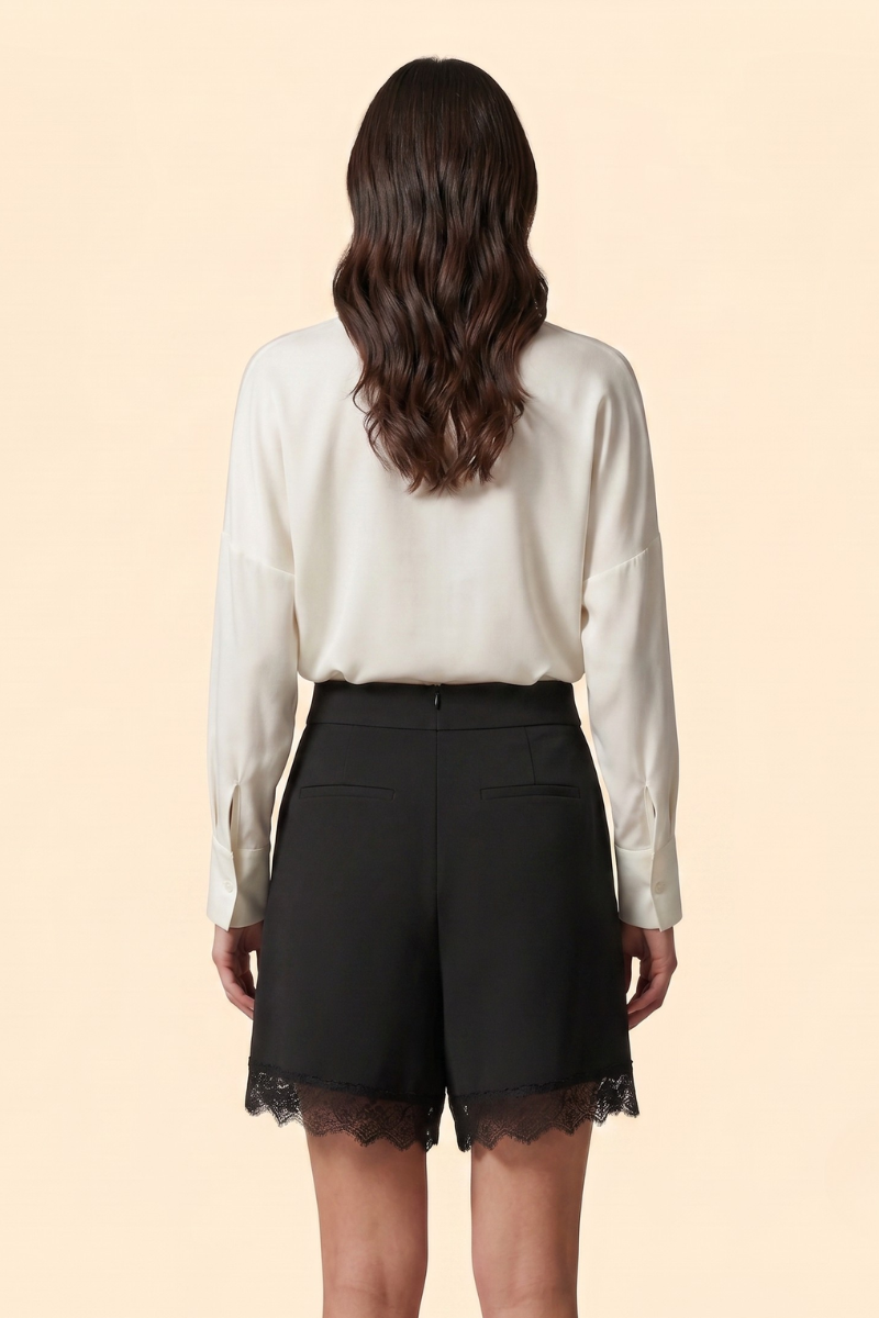 Women's Lace-Trim Tie Shorts