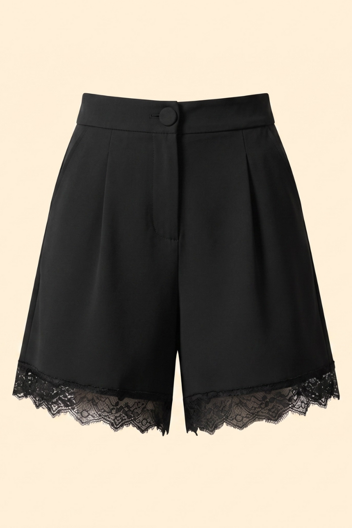 Women's Lace-Trim Tie Shorts