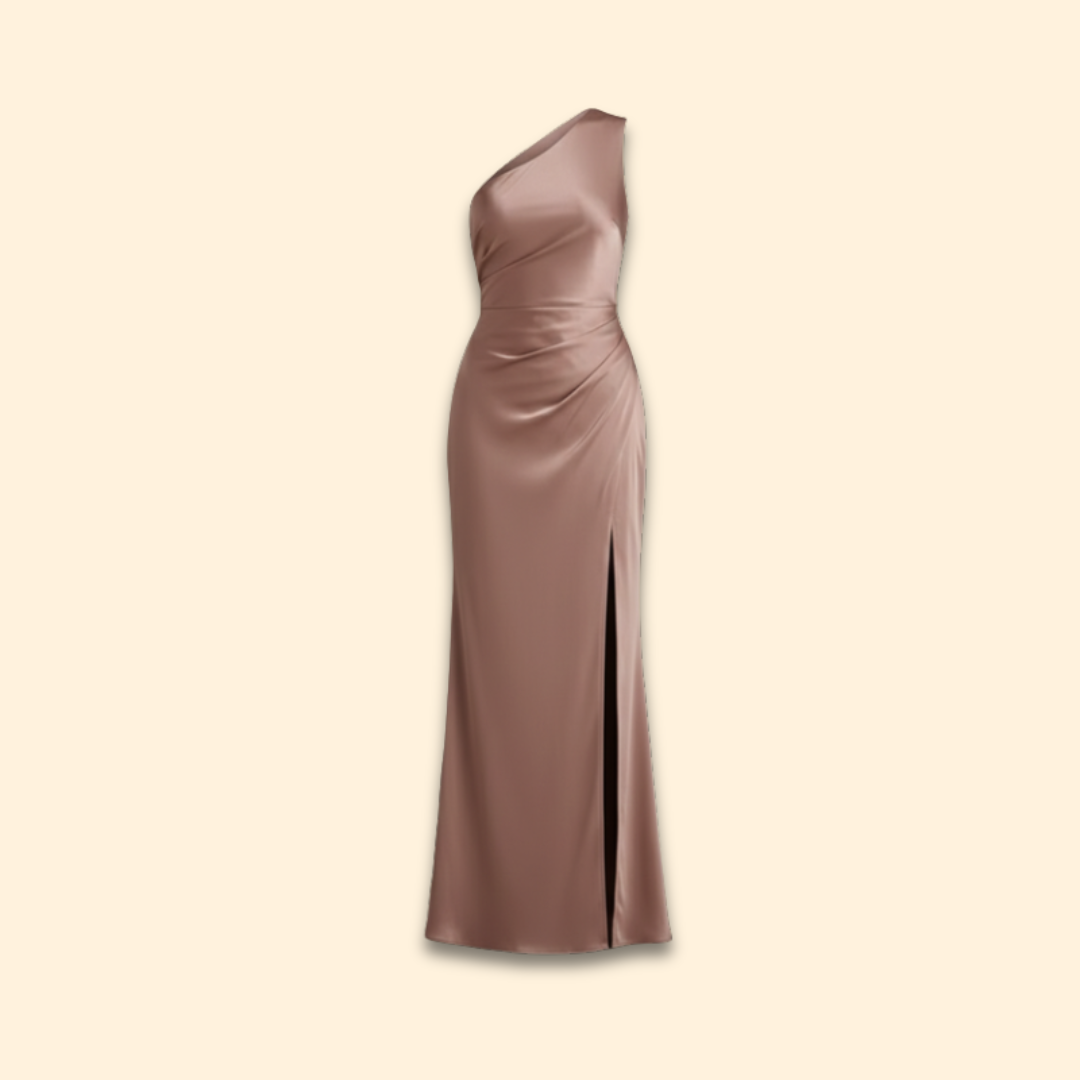 Women's One-Shoulder Satin Bridesmaid Dress