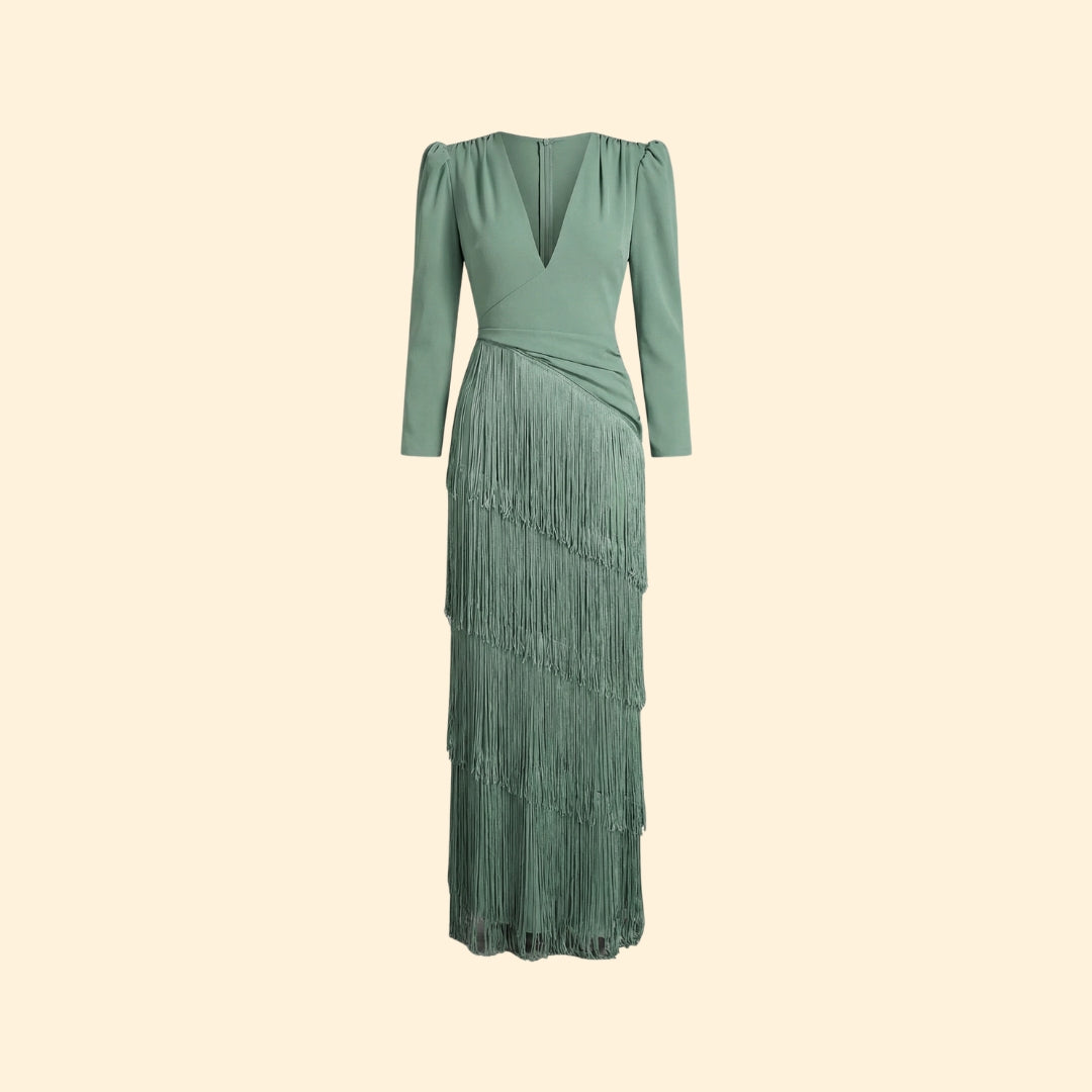 Women's Pleated Tassel Dress