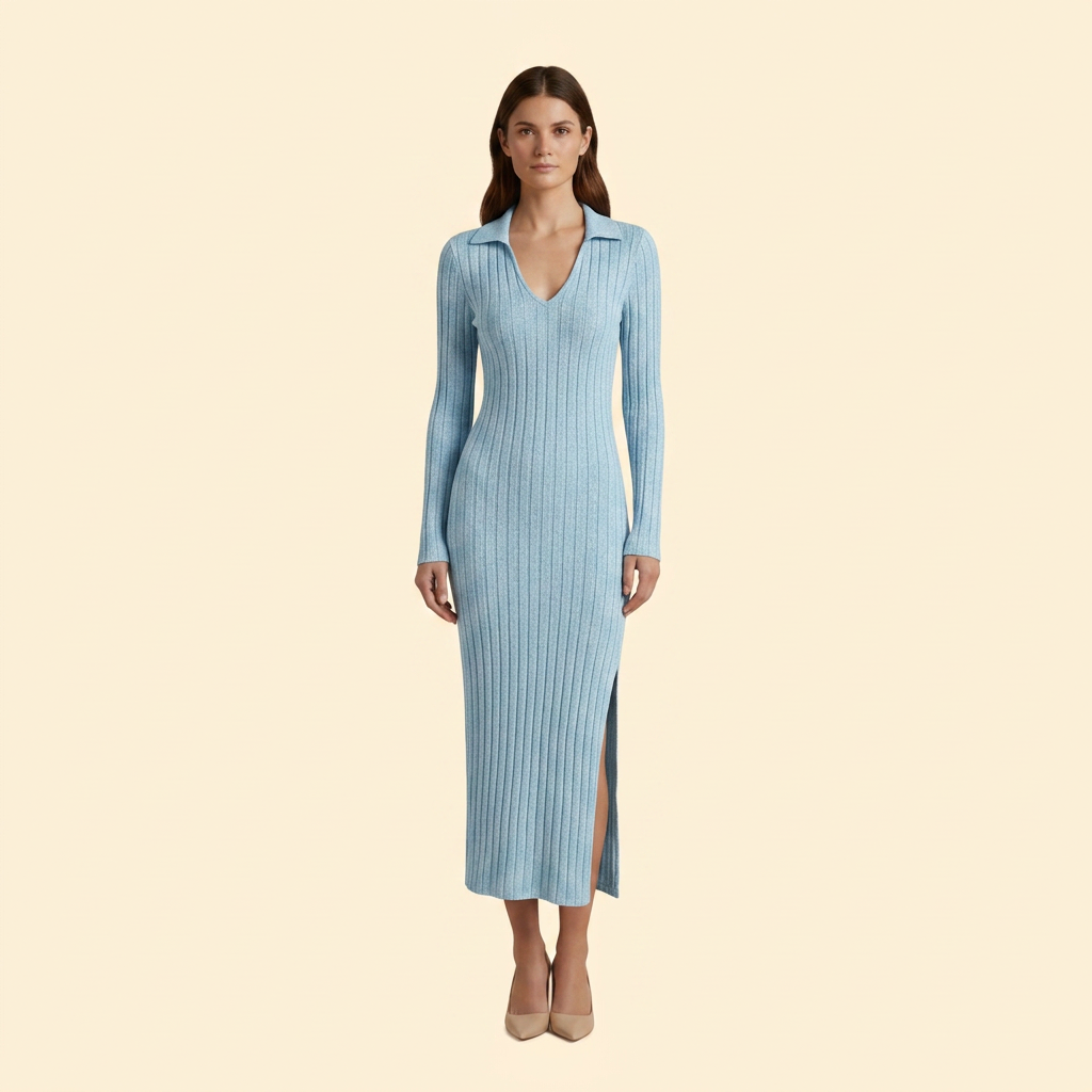 Women’s Ribbed Knit Maxi Dress