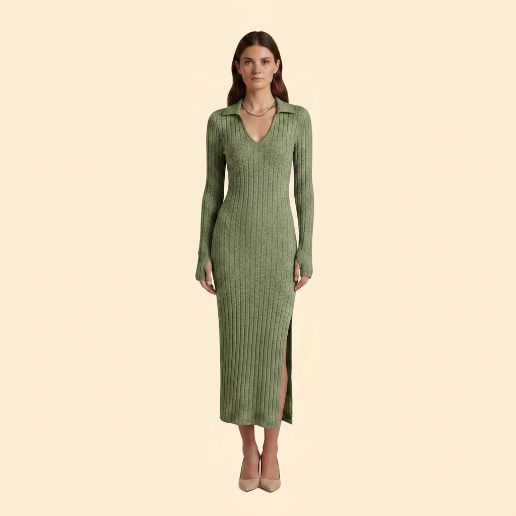 Women’s Ribbed Knit Maxi Dress