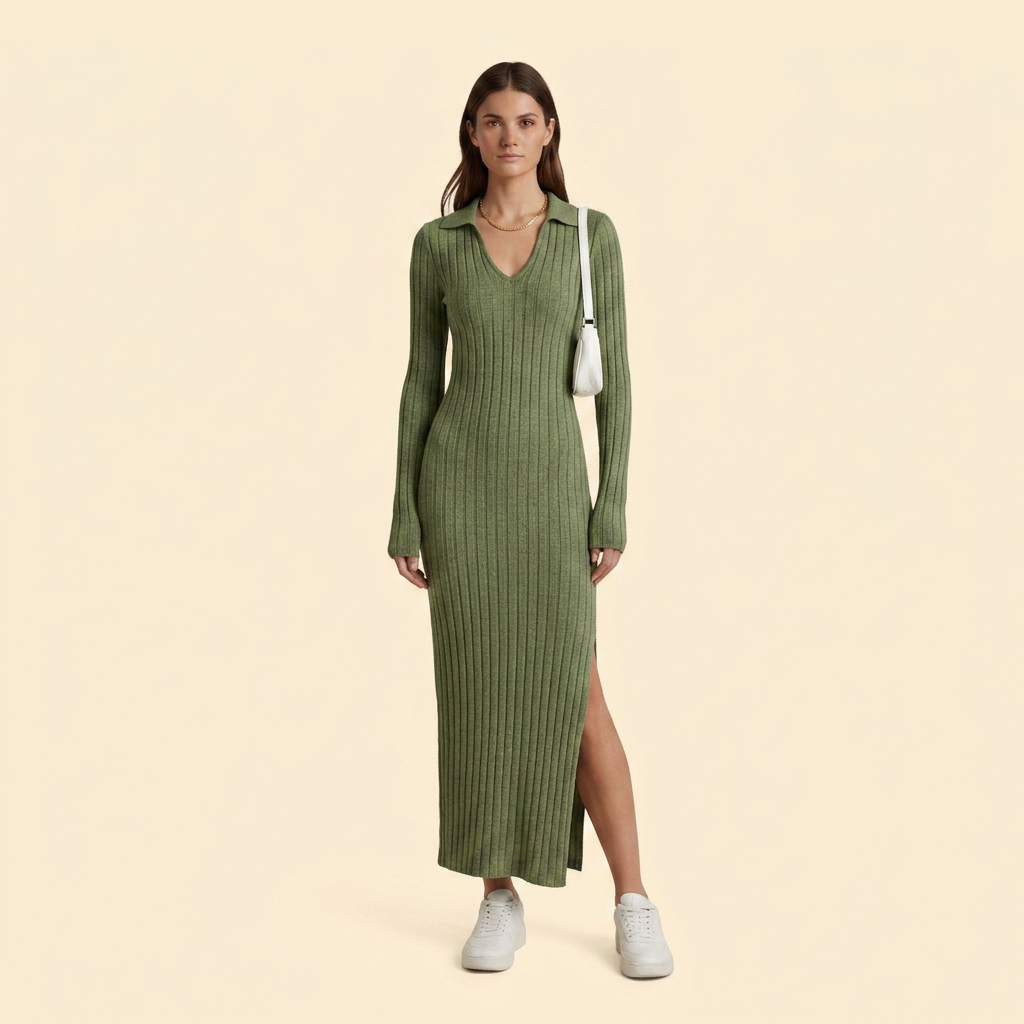 Women’s Ribbed Knit Maxi Dress