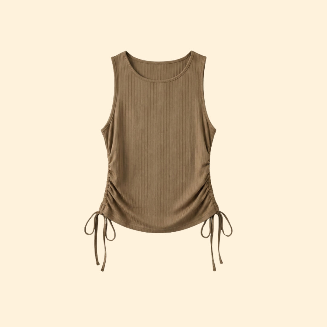 Women's Ribbed Ruched Tank