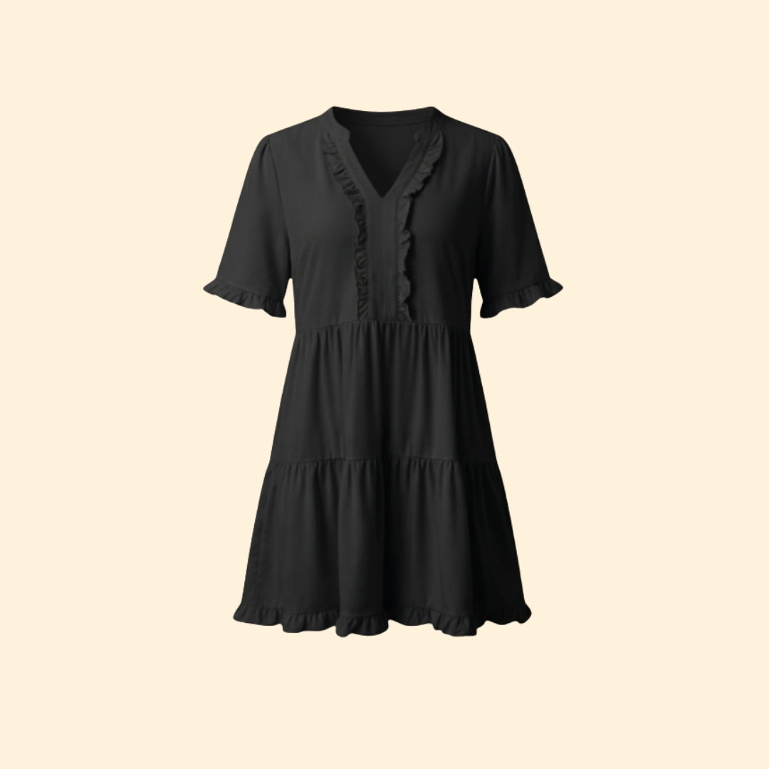 Women’s Ruffle V Neck Mini Dress
