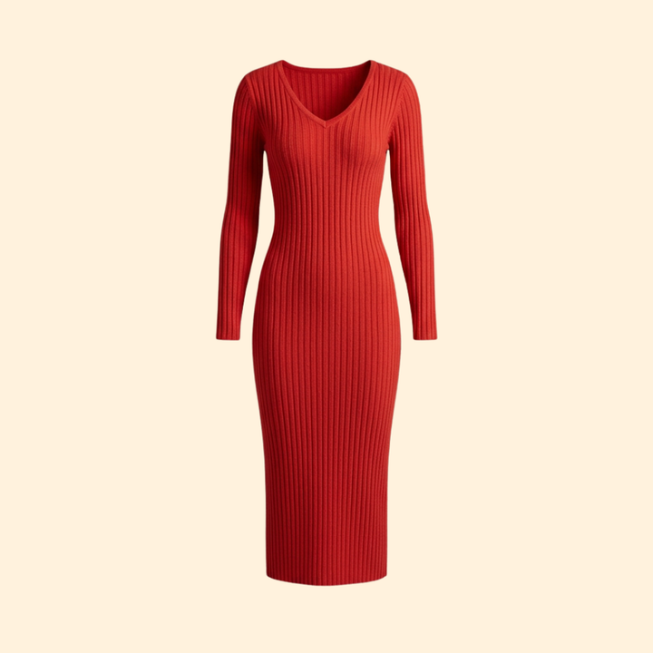 Women's Sculpted Ribbed Midi Dress