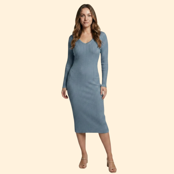 Women's Sculpted Ribbed Midi Dress