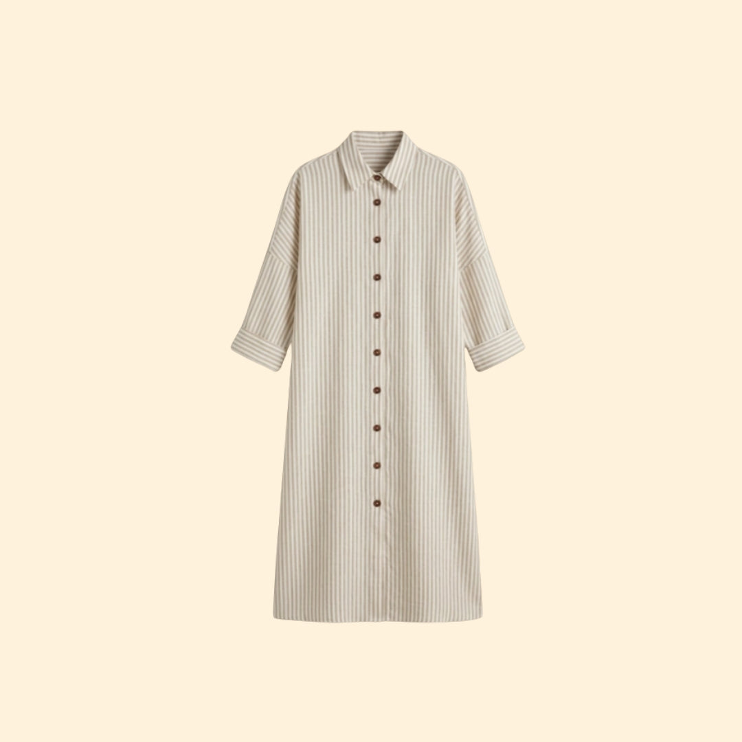Women’s Striped Button Shirt Dress